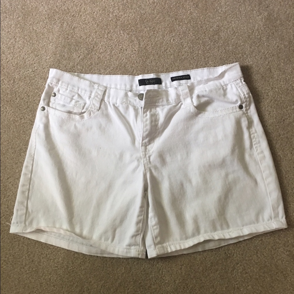 JESSICA SIMPSON white denim shorts sz29